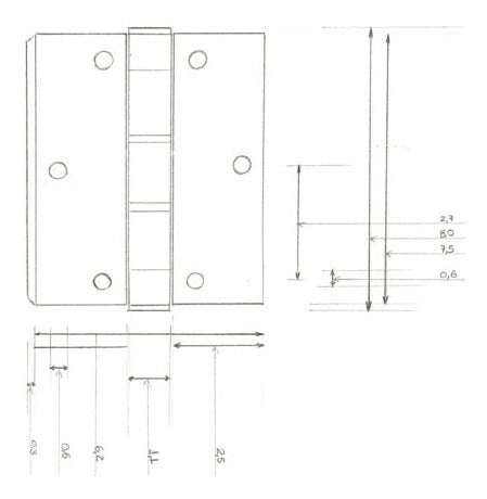 Kit 3 Dobradiças 3,5x3 Com Rolamento Aço Escovado 3