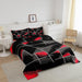 Feelyou Geometric Comforter Set Queen Size Kids Black Gray Red 1