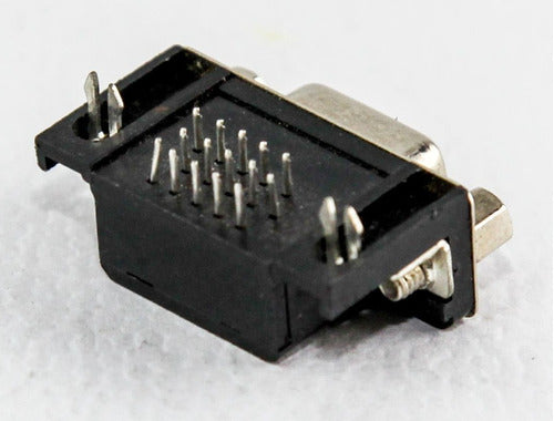 Conector Ficha Db-15 Db15 Hembra 15 Pines 90° Placa X 3 Htec 1