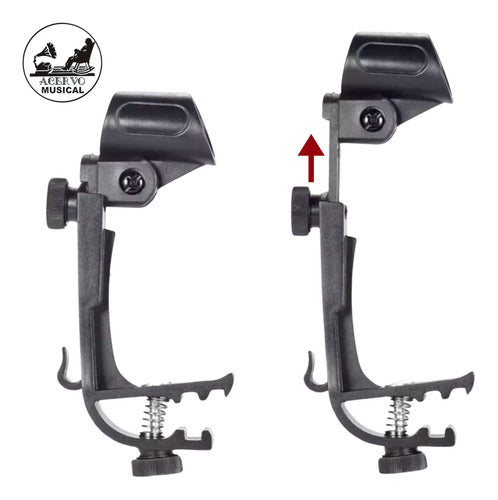 2 Suportes De Microfone Para Percussão E Bateria Tipo Clamp 1