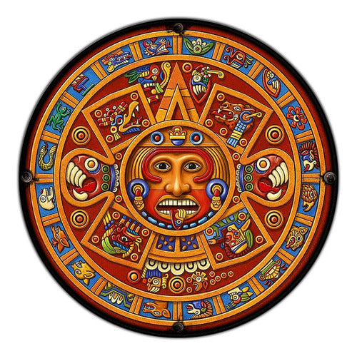 #822 - Cuadro Decorativo - Sol Azteca México Retro No Chapa 0