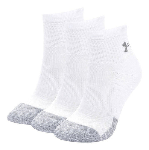 Under Armour Medias HeatGear Qtr Pack X3 Blanco 0