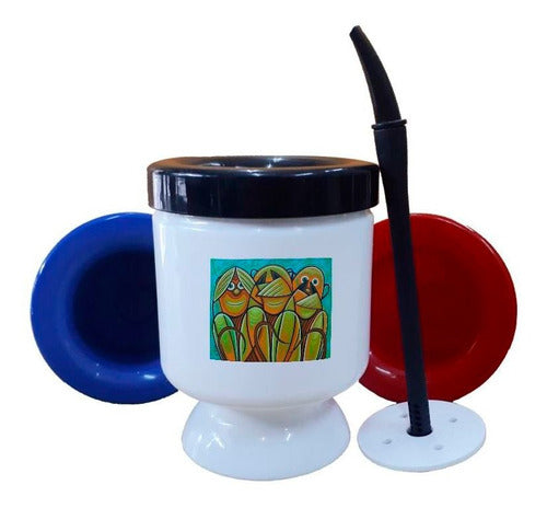 Tienda Cubik Cantimplora Monos 3 Monkeys Pintura Art 0