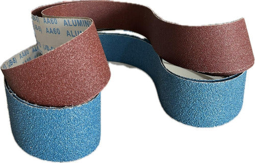 6 Sanding Belts 75 X 2000 Zirconia and Aluminum Oxide 0