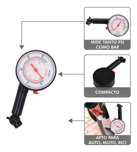 Oregon Tire Pressure Gauge for Auto, Motorcycle, and Bicycle 3