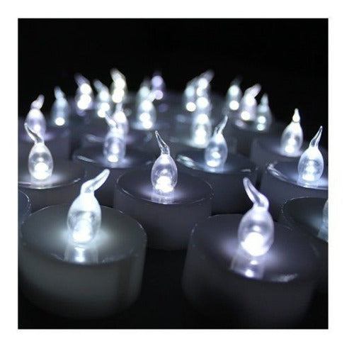 LED White Candles with Cold Light Glow Party Wedding Luminous Decoration Set 7