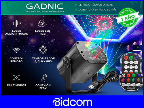 Gadnic Laser Reflector LED RGB with Audio-Rhythmic Lights 1