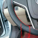 Iael Black Stitched Steering Wheel Cover with Thread and Needle 5