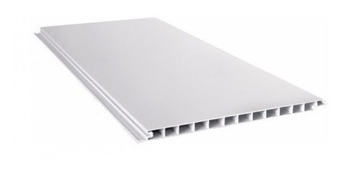 Paquete 10 Tablas De 3,5metros Machimbre Pvc Blanco 200x10mm 0