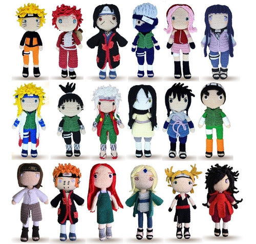 Amigurumi Set of 18 Naruto Anime Characters Patterns Ebook 0