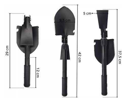 HB Folding Mini Shovel Steel Heart Gardening With Spike + Case 1