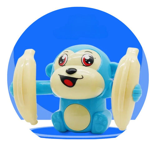 Muy Moderna Tumble Monkey Acrobatic Dancing Spinning Toy Blue 0