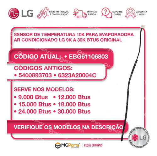 Sensor Temperatura Evaporadora Ar Condicionado LG Usnw09 1