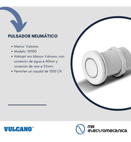 Vulcano Hydromassage Kit: Valves + Button + Hydrojets 4