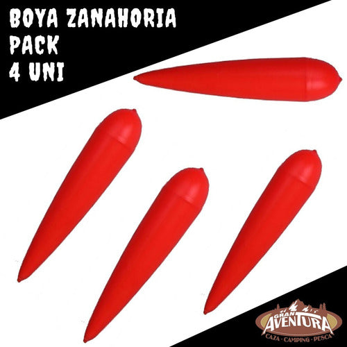 Boya Zanahoria Ideal Para  Pejerrey 10 Cm Pack X 4 Unidades 1