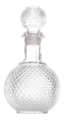 Crystal Whiskey Decanter 1.2 L Glass Carved with Stopper 6