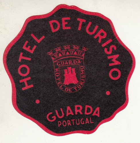 Antiguo Luggage Hotel De Turismo Guarda Portugal Vintage 0