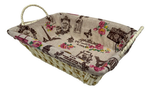 Arif Rectangular Bread Basket with Fabric Lining 27x20x8cm 2