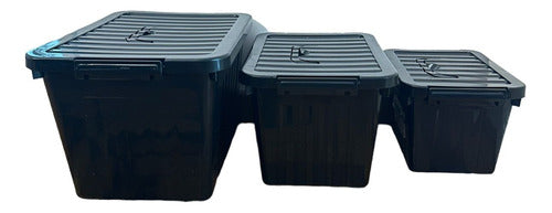 Set of 3 Stackable Organizing Boxes with Handles 3