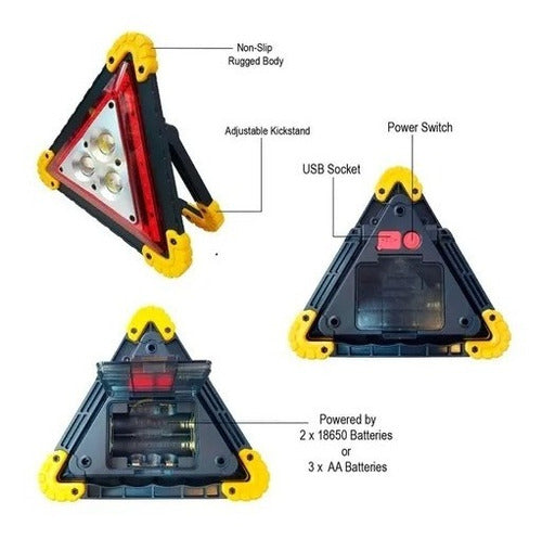 Kit X 2 Baliza Linterna Seguridad Vial Led Cob + Chaleco 4