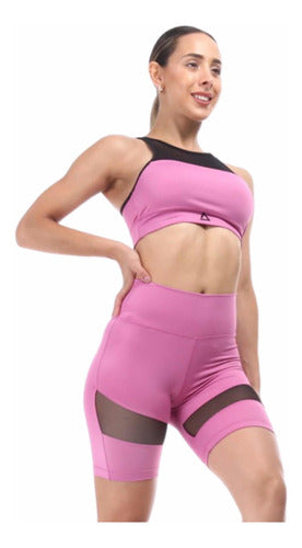 Ludmila Set: Top and Cycling Shorts Combo in Aerofit SW Tul Combination 22