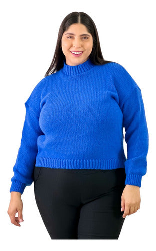 Thick Cozy Pullover Sweater Women's Ribbed Half-Neck 3
