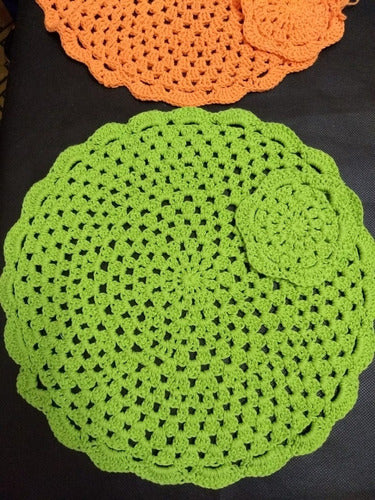 La Ovejita Corazón Individuales Tejidos A Mano Crochet 4