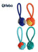 Febo Pet Toy with Knotted Ball in Green and Light Blue 1