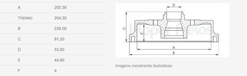 Campana Freno Ford Fiesta / Ecosport  C/maza 4x2 203mm (jgo) 2