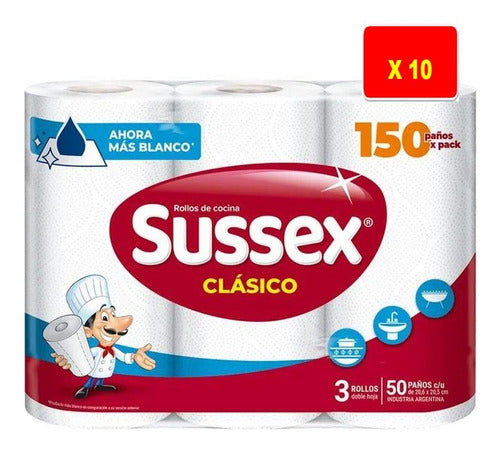 Sussex Classic Kitchen Roll 150 Towels - Bag 0