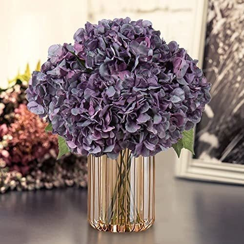 GnFlus Hortensias Artificiales Diametro 17,7cm X 2u.- Gris Purpura 3