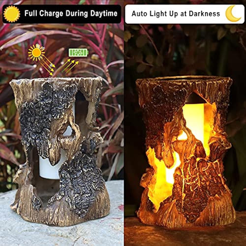 Pearlstar Solar Lantern Luces Para Exteriores, Tiki Stump On 2