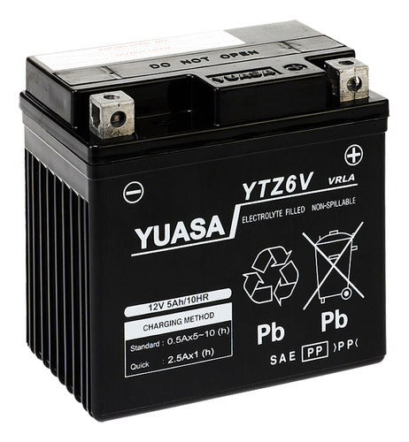 Yuasa YTZ6V Motorcycle Battery for Honda CG New Titan 150 YTX5L-BS Gel 0