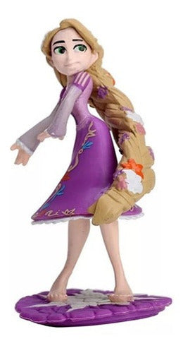 Princesas Mini Figura Colección Decoración Con Base Rapunzel 0