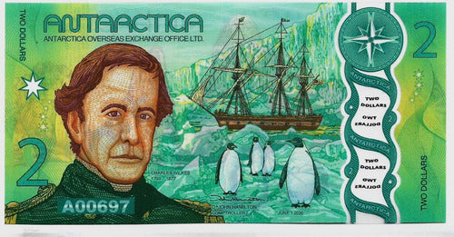 Fk Billete Antartida 2 Dolares 2020 Polimero Lanzamiento. 0