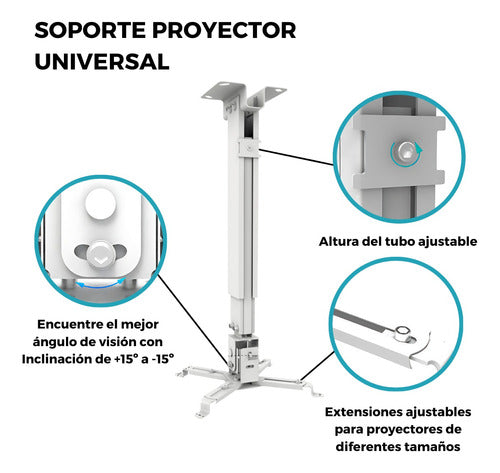 Global Electronics Soporte Proyector Brazo Extensible 430 A 650mm 10kg 5