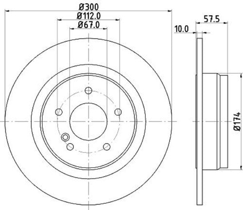 Febi Rear Brake Disc for Mercedes Benz Class C W204 2