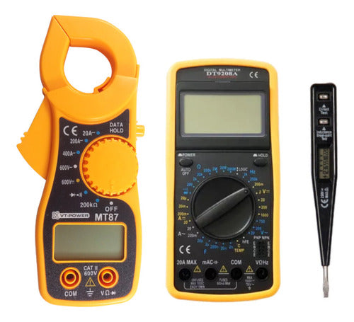 VT-POWER Combo Multimeter Thermometer Clamp Ammeter Voltage Detector 0