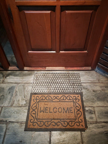 Metallic Chrome Iron Doormat 35 x 60 cm 5