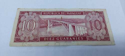 Billete De 10 Guaraníes  Año 1952 Origen Paraguay 1