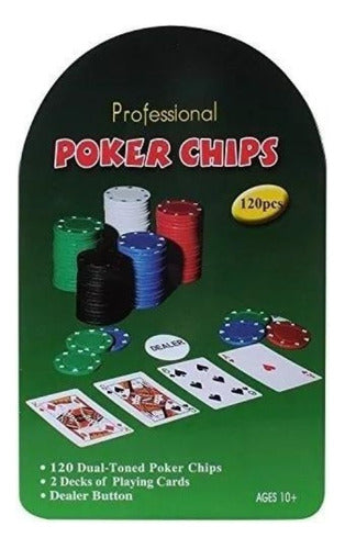 Set Kit De Poker Fichas+cartas 120 Piezas 0