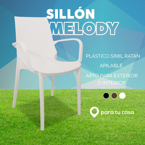 Set of 6 Melody Plastic Rattan-Like Reinforced Quality Chairs 4