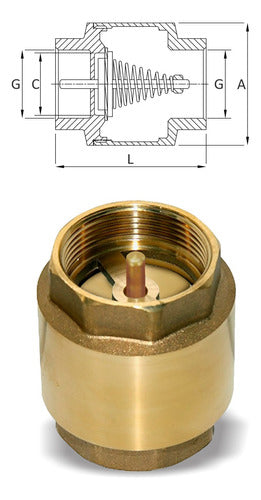 Latyn Trade Válvula Retencion Vástago Metálico 3/4 Bronce Combo X 4 Unid 0