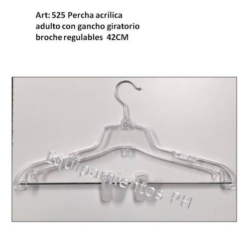 Percha Acrílica Con Broche - Gancho Giratorio  Pack 10 Unid 0