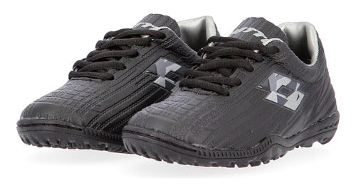 Youth Lotto Solista Sof 800 Turf Soccer Shoes in Black and Gray by Dexter 5