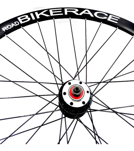 Mundomotos - 28-Inch Road Bicycle Wheel Set - Black 2