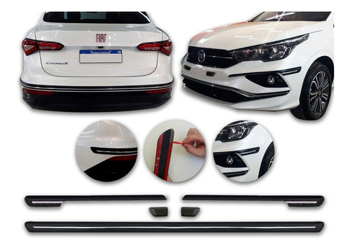 Kenny Fiat Cronos Bumper Protector Chrome + 2 License Plate Holders 3M 0