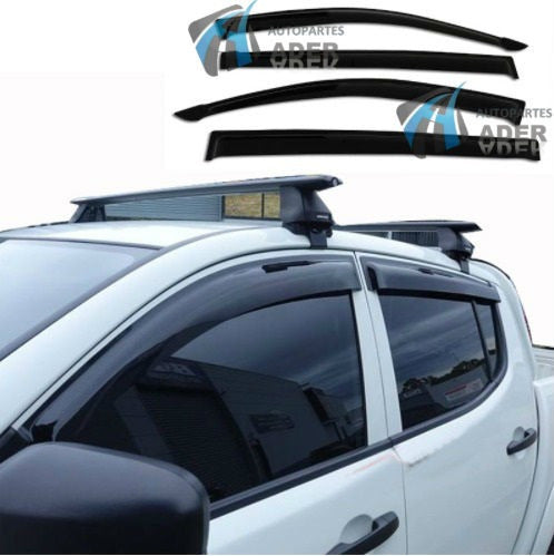 Set of 4 Window Deflectors for Toyota Hilux 2016 2017 2018 2019 Imported 0