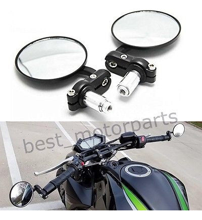 Universal Motorcycle 7/8  Bar End Mirrors And Hand Grips Par 2