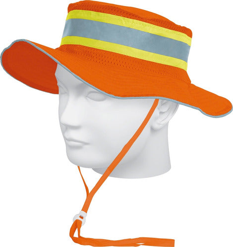 Sombrero Protección Uv Amarillo Con Cinta Reflectiva Truper 1